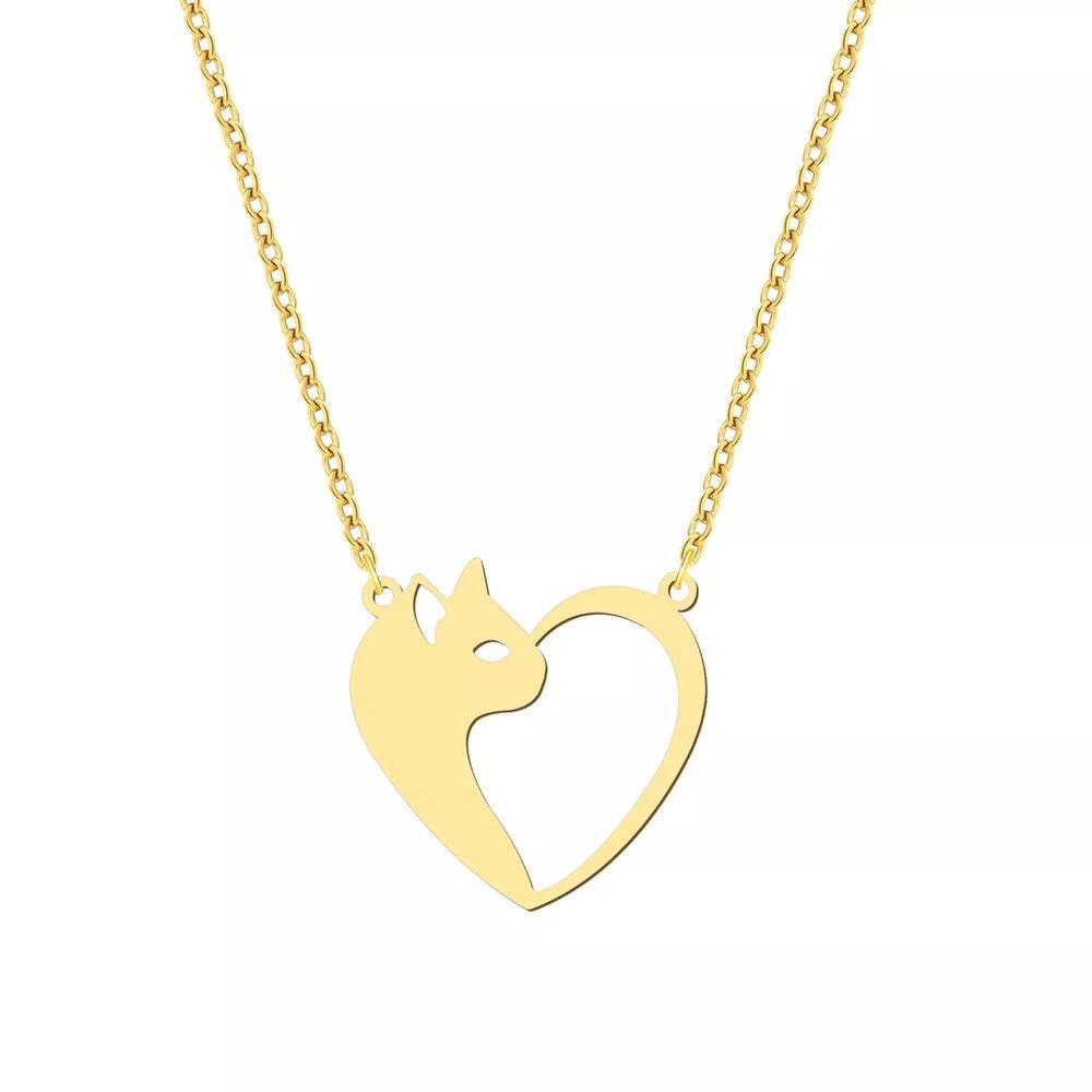 Women's Fashion Stainless Steel Cat Pendant Necklace - Elite Essence Store