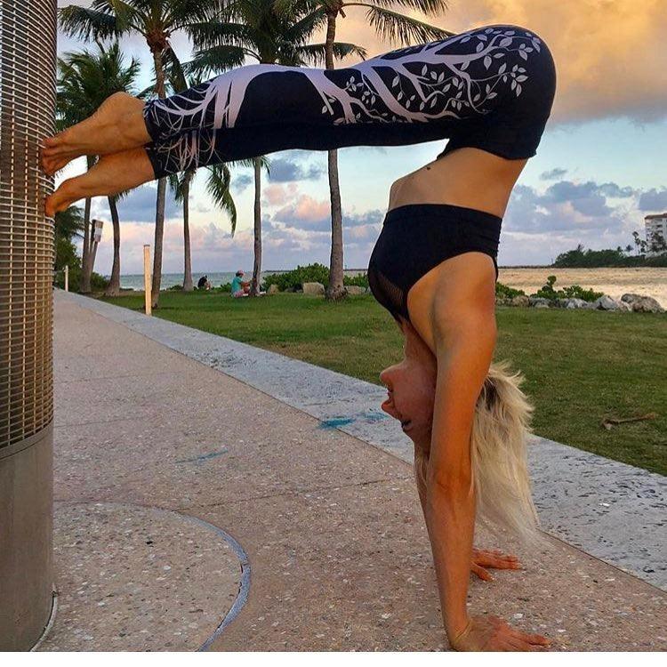 Branch Print Hip High Waist Sports Leggings - Elite Essence Store