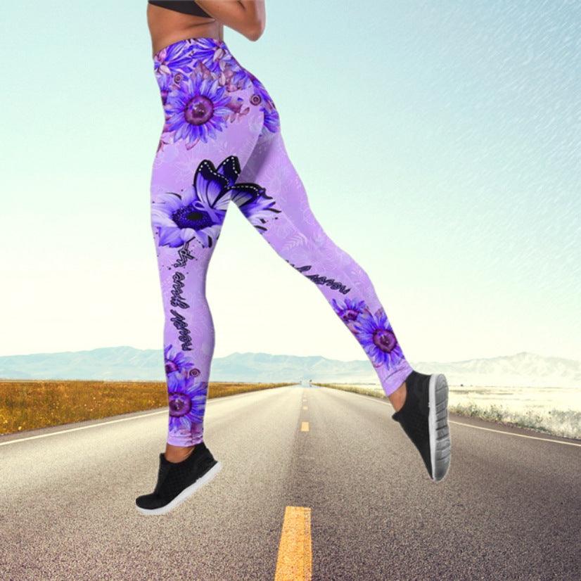 Autumn Butterfly High Waist Yoga Pants Plus Size - Elite Essence Store