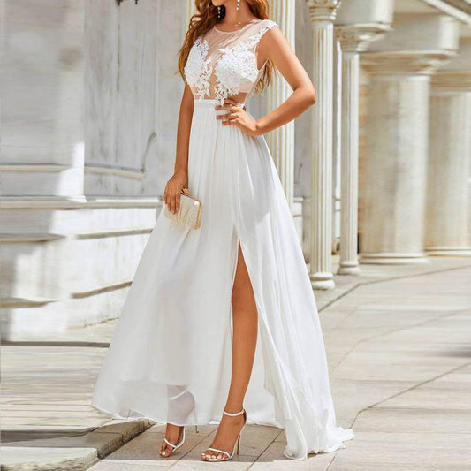 Chiffon Lace Trailing Wedding Large Swing Dress - Elite Essence Store