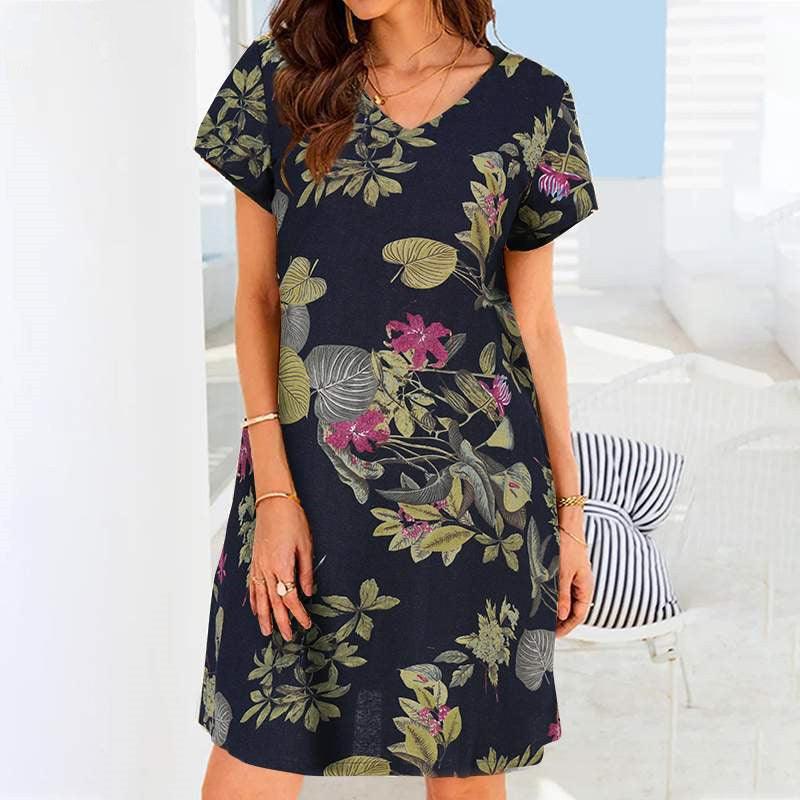 Retro Cotton And Linen Beach Dress Women - Elite Essence Store