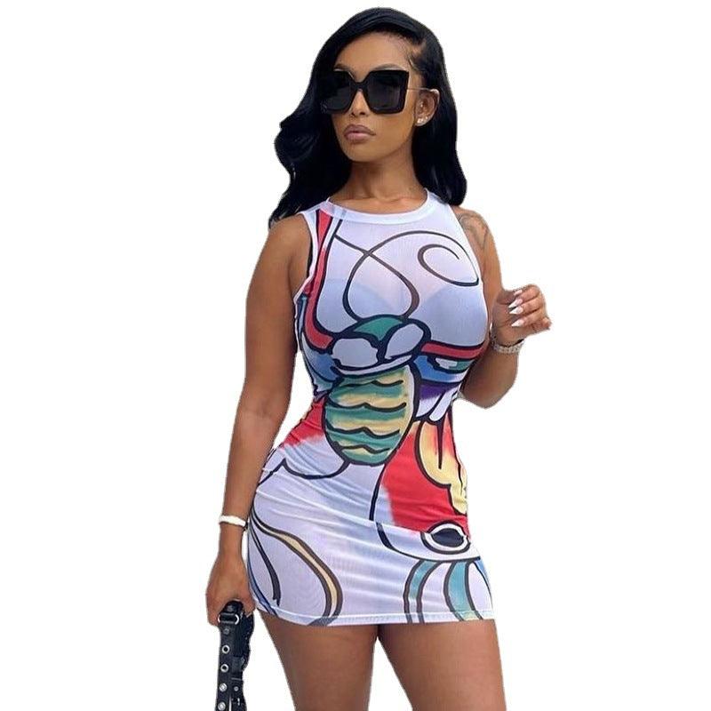 Women's Digital Printing Sheath Dress - Elite Essence Store