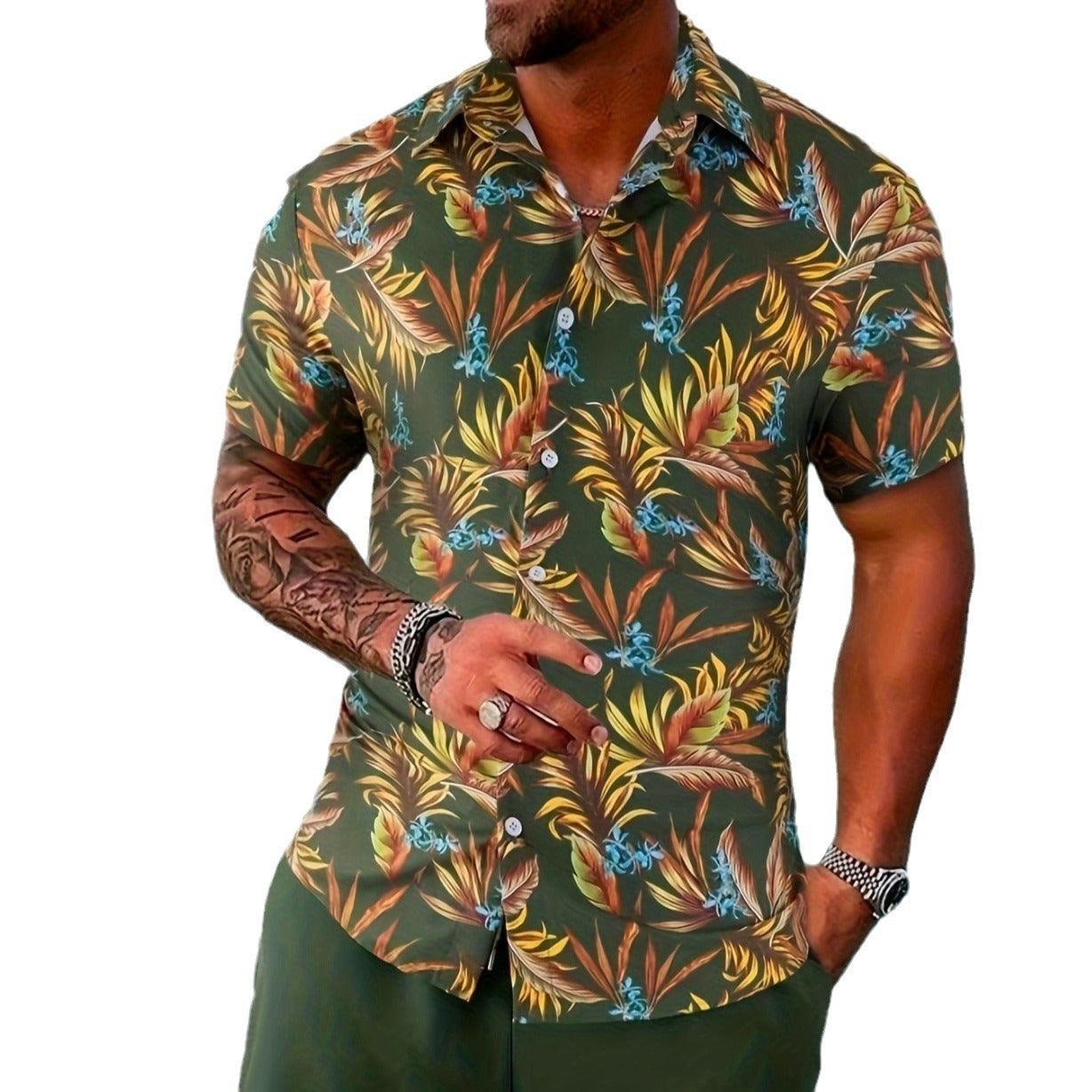 Men's Casual Loose Short Sleeved Shorts Beach Set - Elite Essence Store