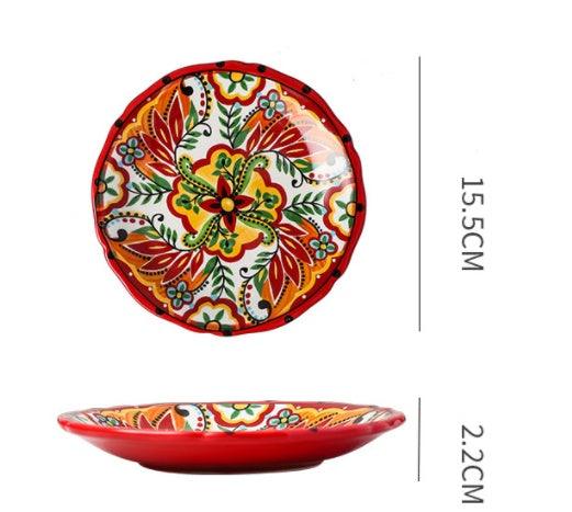 Underglaze Ceramic Tableware Bohemian Household Dishes - Elite Essence Store