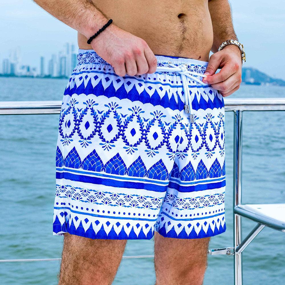 Men's Printed Loose Hot Springs Casual Beach Shorts - Elite Essence Store