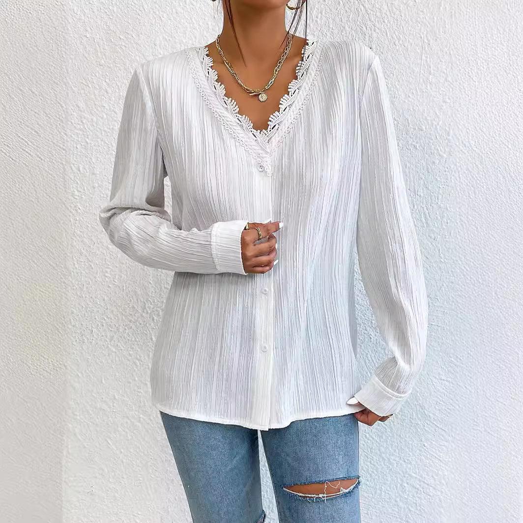 Slim Fit Long Sleeve Shirt Top Women - Elite Essence Store