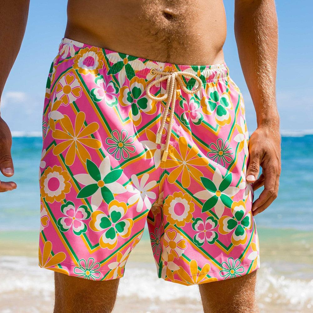 Men's Printed Loose Hot Springs Casual Beach Shorts - Elite Essence Store