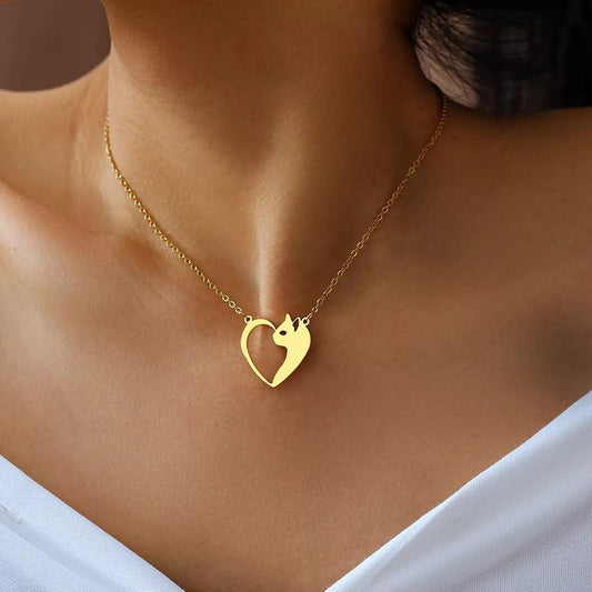 Women's Fashion Stainless Steel Cat Pendant Necklace - Elite Essence Store