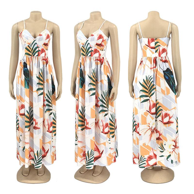 Hot Selling Fashion Strap Print Beach Dress - Elite Essence Store
