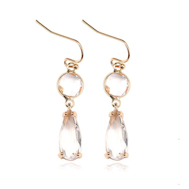 Copper Edging Geometric Multicolor K9 Glass Crystal Pendant Earrings - Elite Essence Store