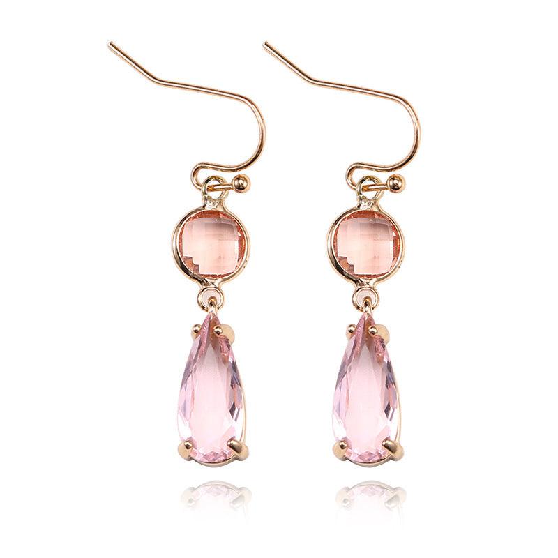 Copper Edging Geometric Multicolor K9 Glass Crystal Pendant Earrings - Elite Essence Store