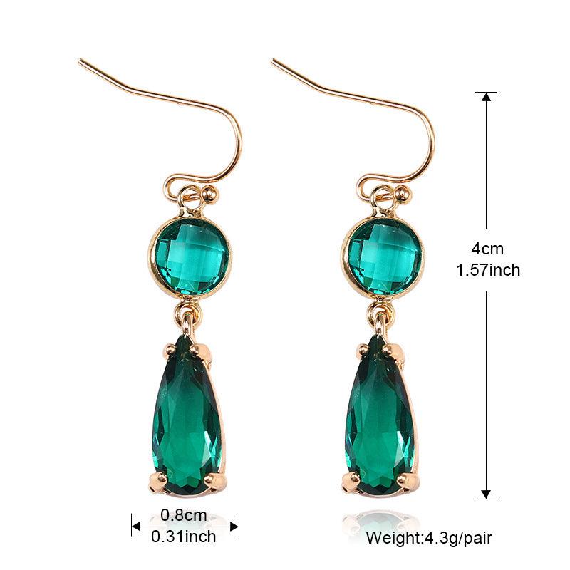 Copper Edging Geometric Multicolor K9 Glass Crystal Pendant Earrings - Elite Essence Store