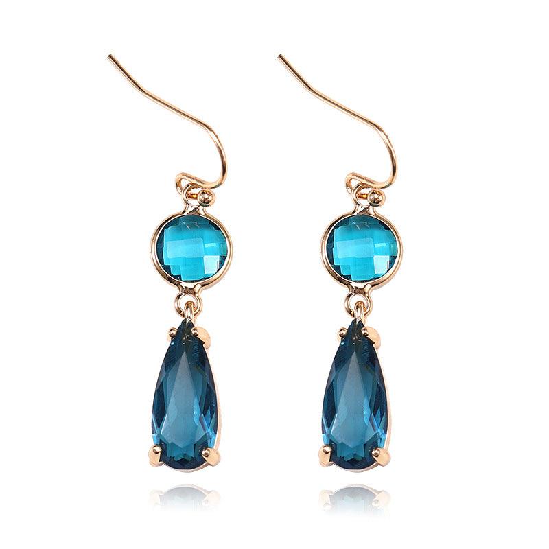 Copper Edging Geometric Multicolor K9 Glass Crystal Pendant Earrings - Elite Essence Store