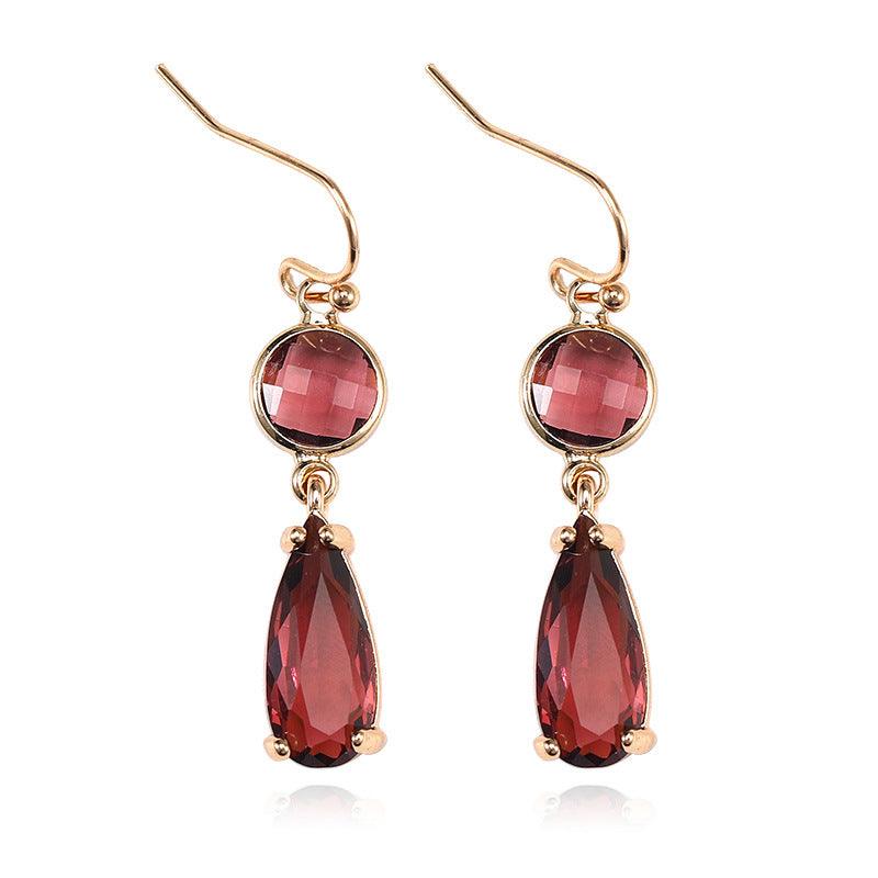 Copper Edging Geometric Multicolor K9 Glass Crystal Pendant Earrings - Elite Essence Store