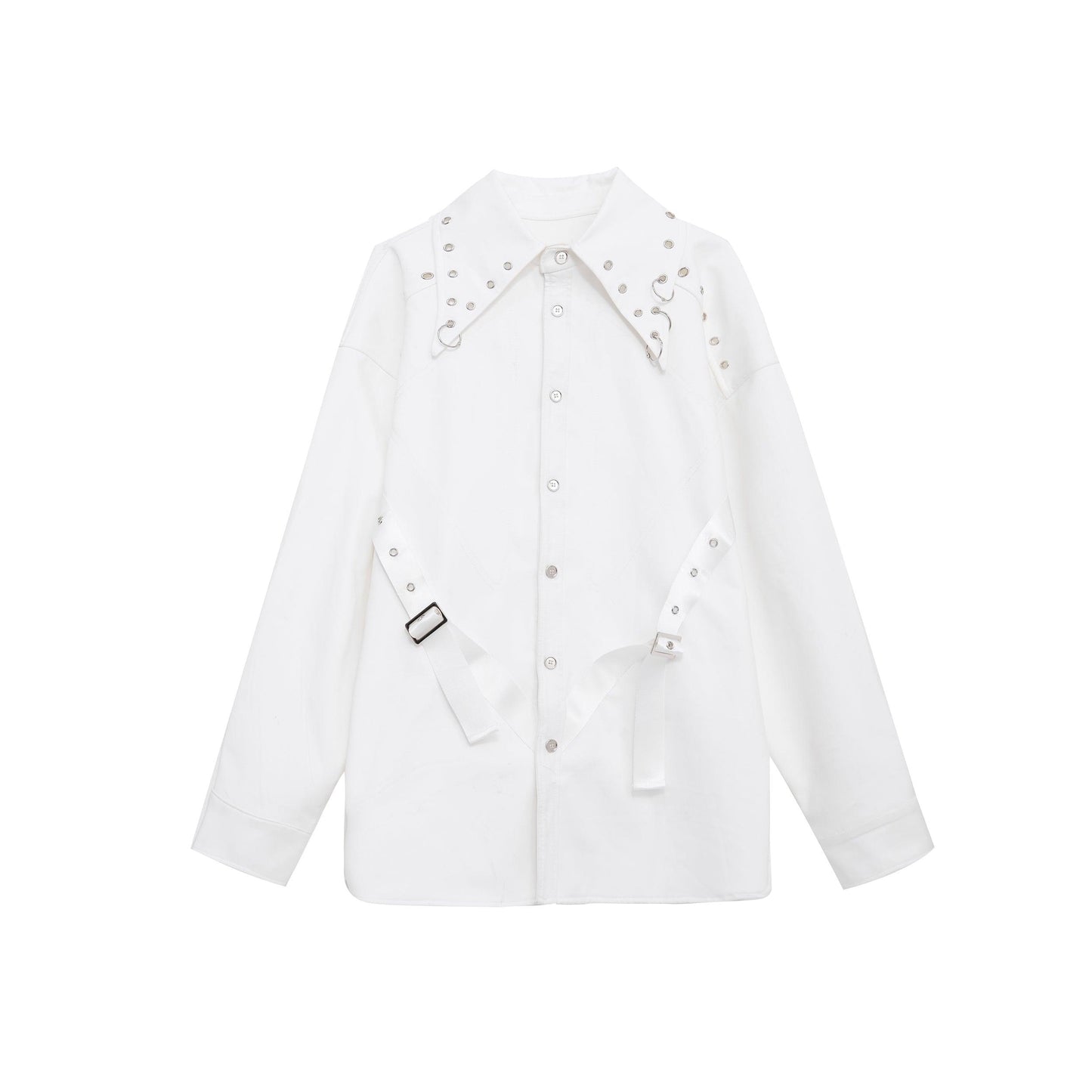 Deconstructing Shoulder Pad White Shirt Jacket - Elite Essence Store