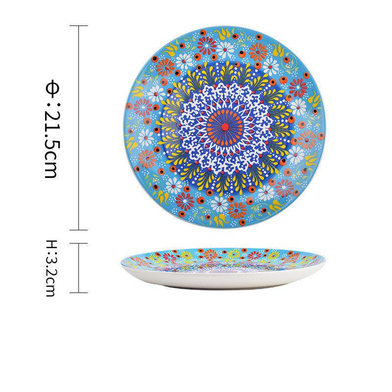 Underglaze Ceramic Tableware Bohemian Household Dishes - Elite Essence Store