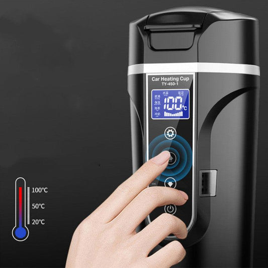 Portable Car Bottle Smart Touch Digital Display Insulated Cup Home Traveling Heating Cup Water Bottle - Elite Essence Store