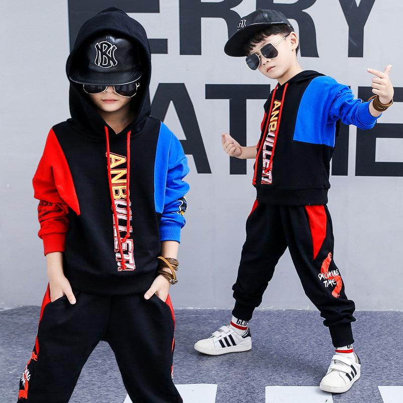 Boys spring suit new Korean children's clothing in the big boy boy long-sleeved sports two-piece suit tide clothes - Elite Essence Store