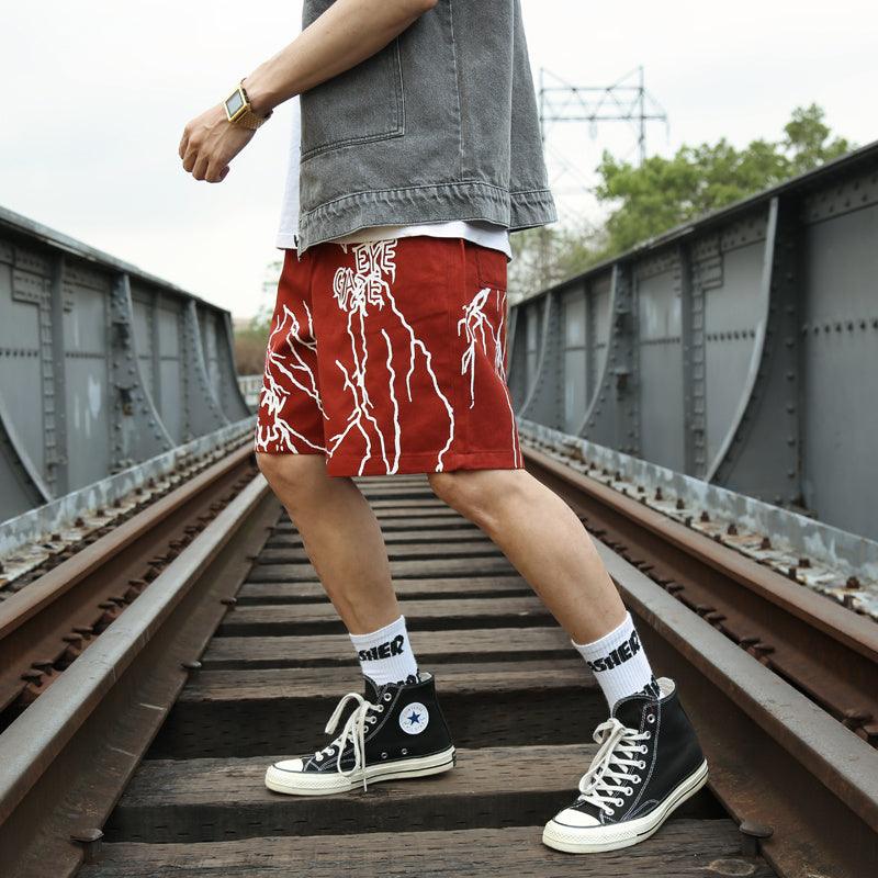 Japanese Harajuku style graffiti casual shorts men - Elite Essence Store