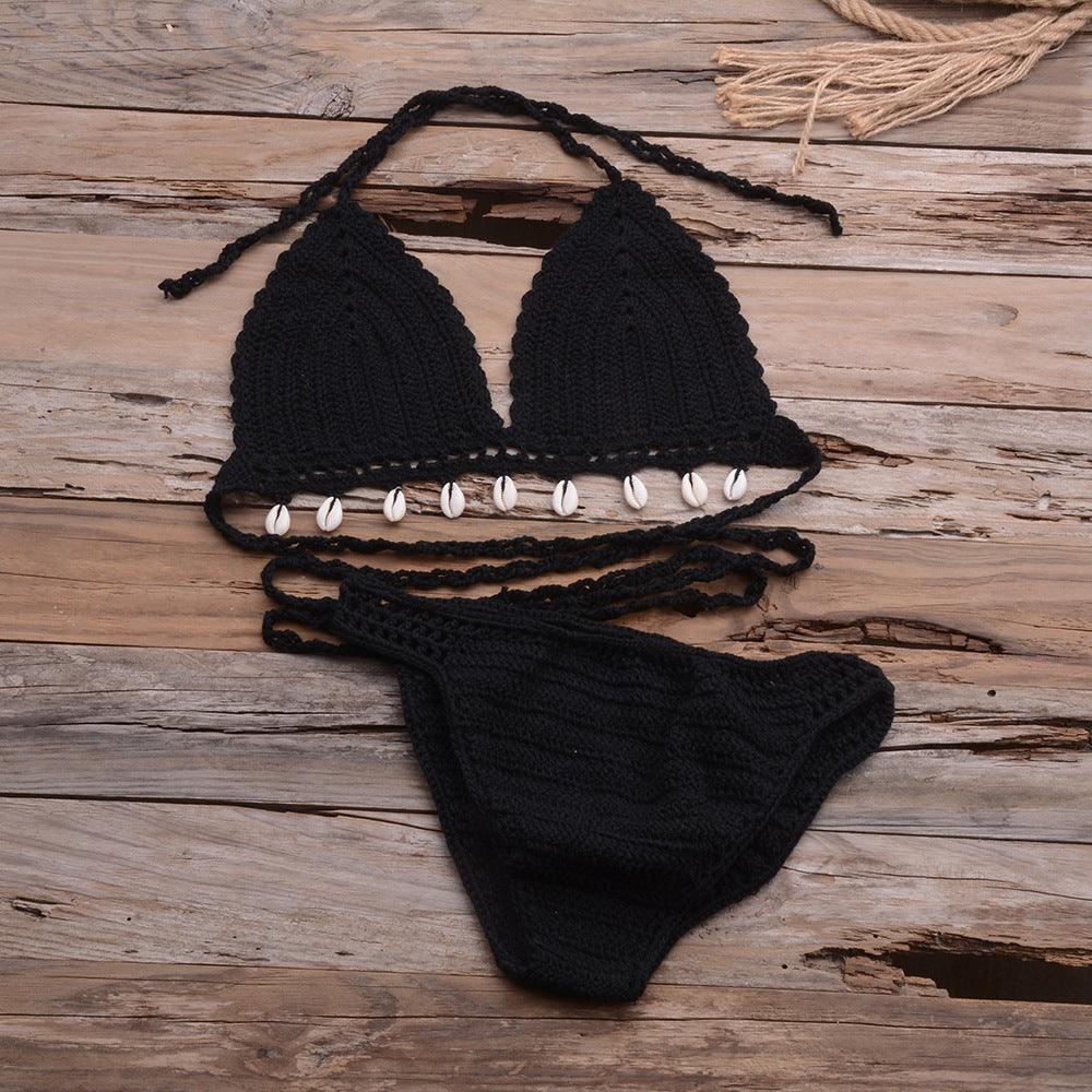 Hollow Shell Top Hand-Woven Bikini Outdoor - Elite Essence Store