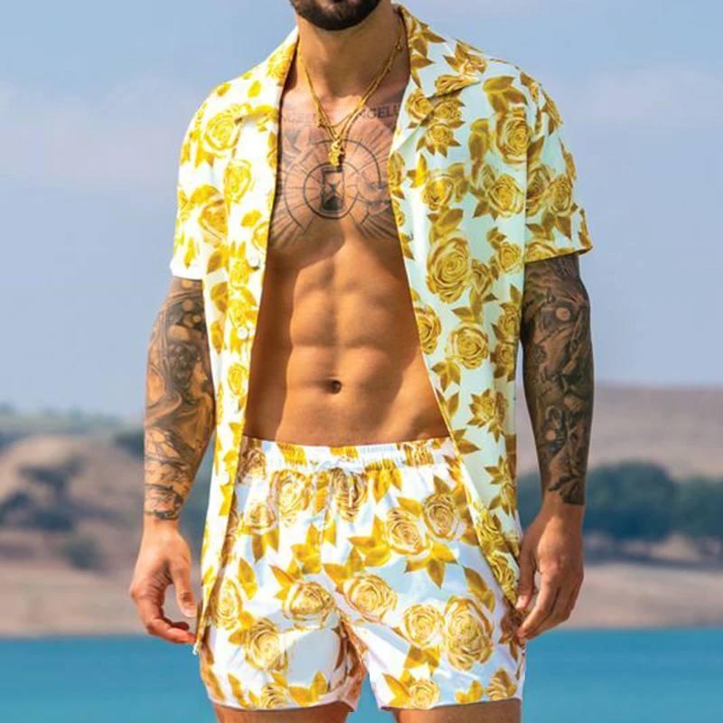 New Men's Hawaii Beach Print Suit - Elite Essence Store