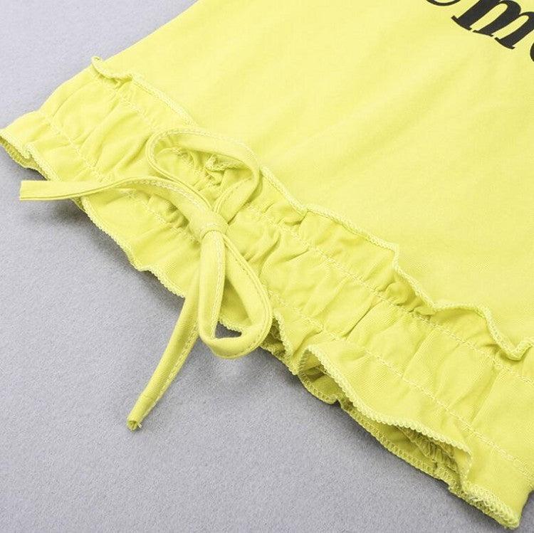 Girls Clothing Cotton Yellow Letter T-Shirt Jeans Suit - Elite Essence Store