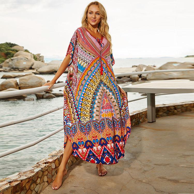 Print Robe Beach Bikini Blouse Dress - Elite Essence Store