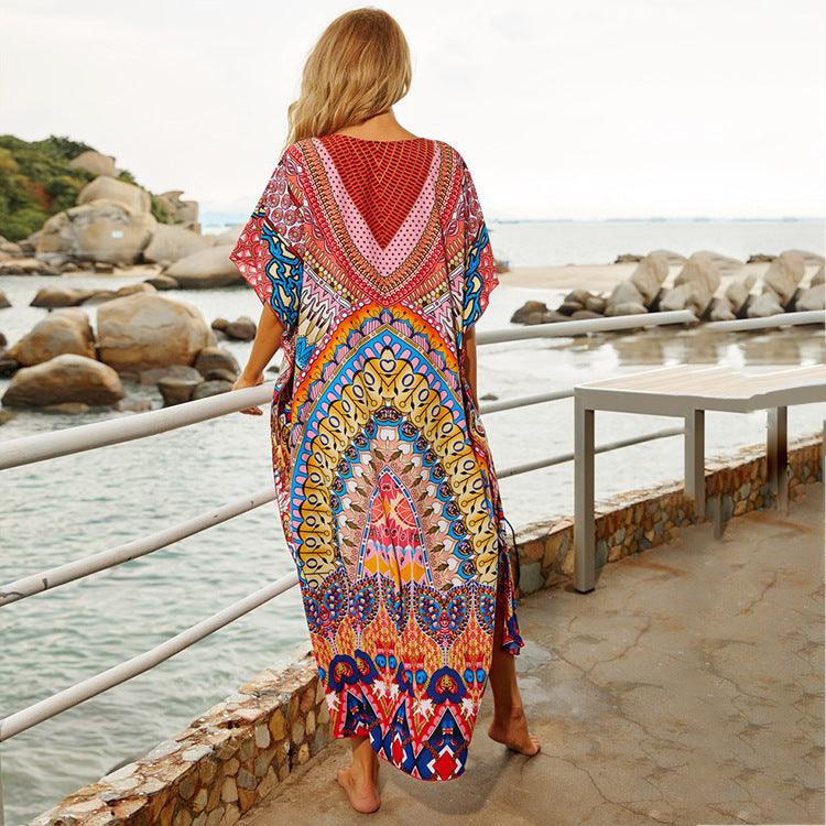 Print Robe Beach Bikini Blouse Dress - Elite Essence Store