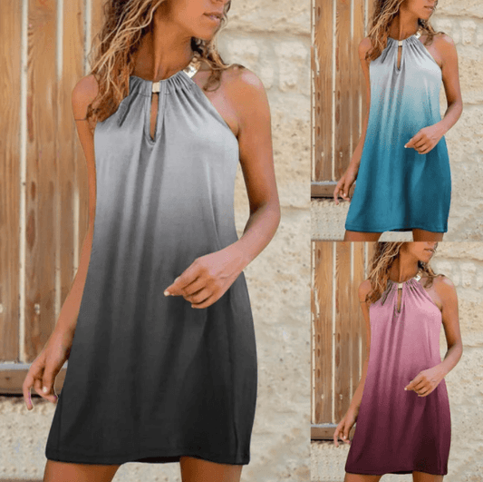 Gradient Printed Beach Dress - Elite Essence Store