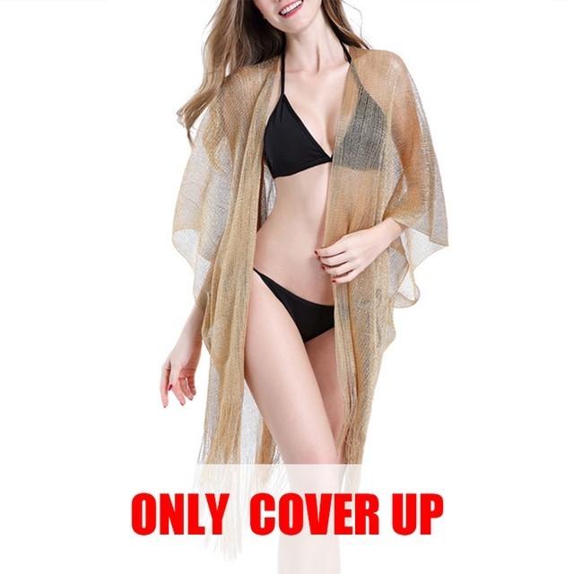 Tassel gold bikini cover up Sexy beach dress for women beach - Elite Essence Store