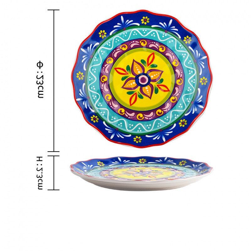 Underglaze ceramic steak western plate - Elite Essence Store