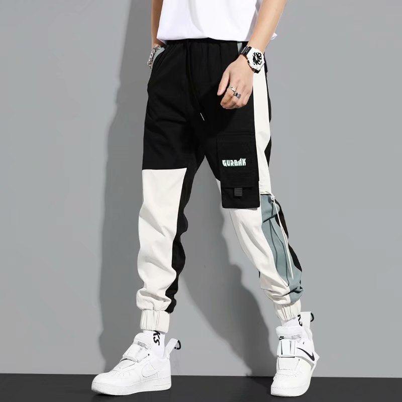 Men's Versatile Ankle-tied Stitching Drawstring Thin Casual Pants - Elite Essence Store