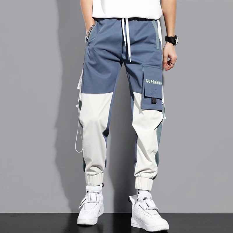 Men's Versatile Ankle-tied Stitching Drawstring Thin Casual Pants - Elite Essence Store