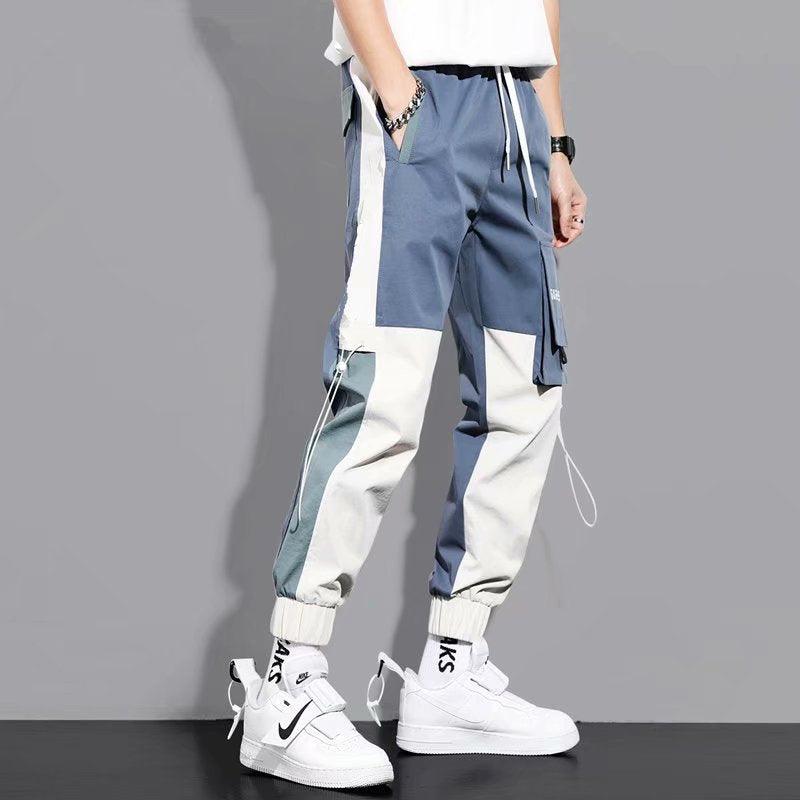 Men's Versatile Ankle-tied Stitching Drawstring Thin Casual Pants - Elite Essence Store