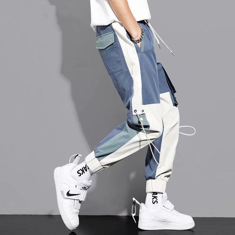 Men's Versatile Ankle-tied Stitching Drawstring Thin Casual Pants - Elite Essence Store