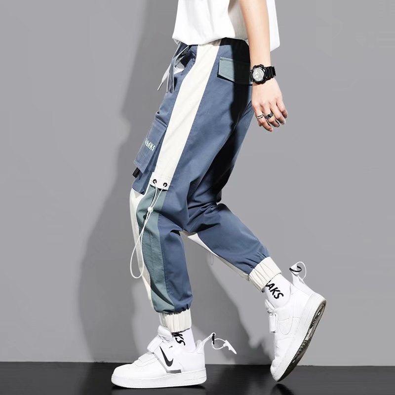 Men's Versatile Ankle-tied Stitching Drawstring Thin Casual Pants - Elite Essence Store