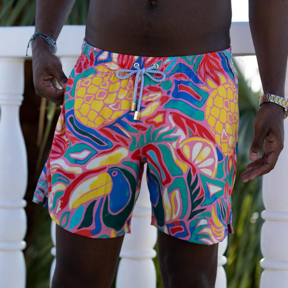 Men's Printed Loose Hot Springs Casual Beach Shorts - Elite Essence Store