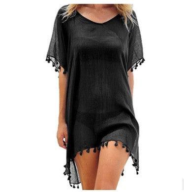 Women Blouses Loose Chiffon Dress Summer Beach Tunic Cover-Up Shirt - Elite Essence Store