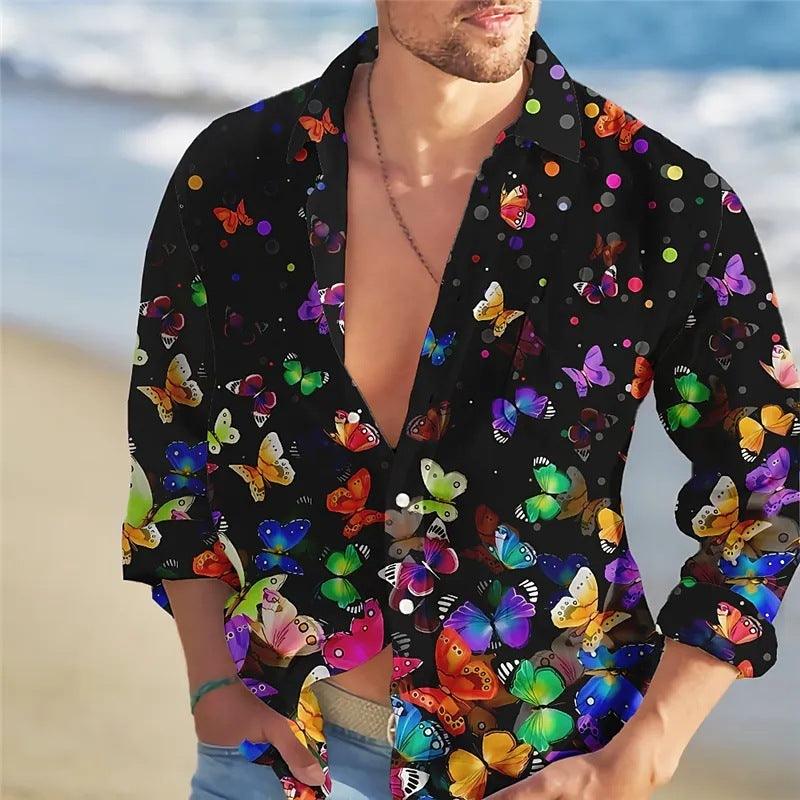 Men's Loose Floral Shirt Beach Retro - Elite Essence Store