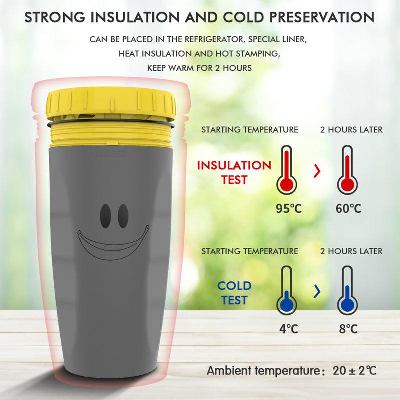 No Cover Twist Cup Travel Portable Cup Double Insulation Tumbler Straw Sippy Water Bottles Portable For Children Adults - Elite Essence Store
