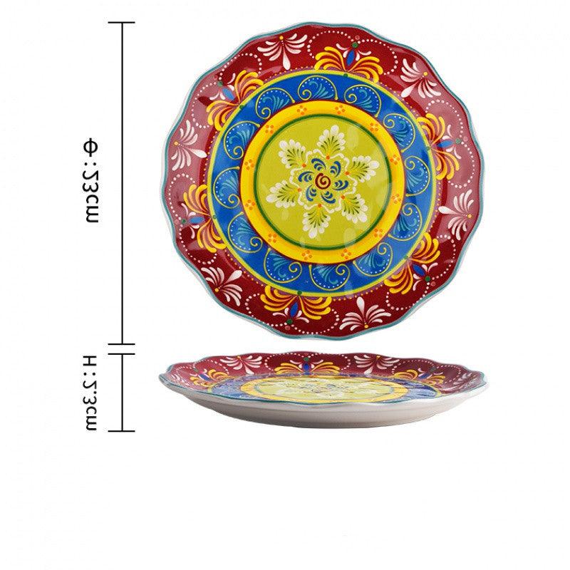 Underglaze ceramic steak western plate - Elite Essence Store