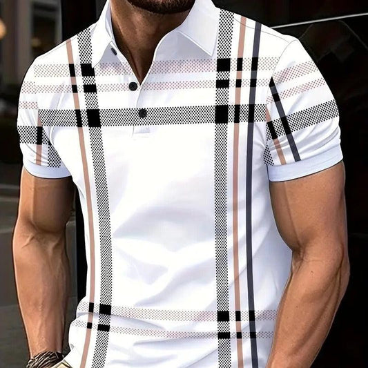 Business Plaid Slim Fit Polo Shirt - Elite Essence Store