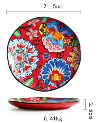 Underglaze Ceramic Tableware Bohemian Household Dishes - Elite Essence Store