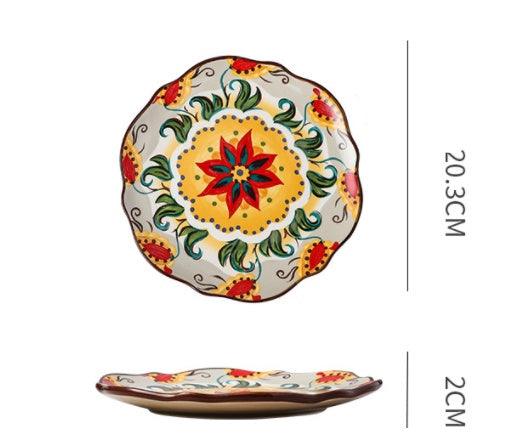 Underglaze Ceramic Tableware Bohemian Household Dishes - Elite Essence Store