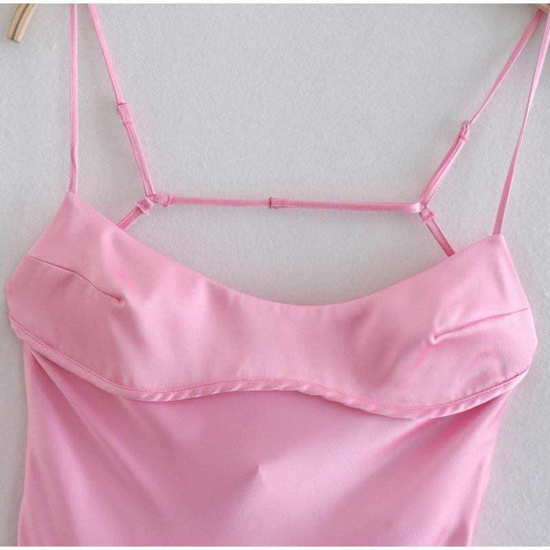 Women Camis Satin Long Dresses Elegant Sleeveless Slip Holiday Party Dresses Sexy Casual Backless Summer Dresses - Elite Essence Store