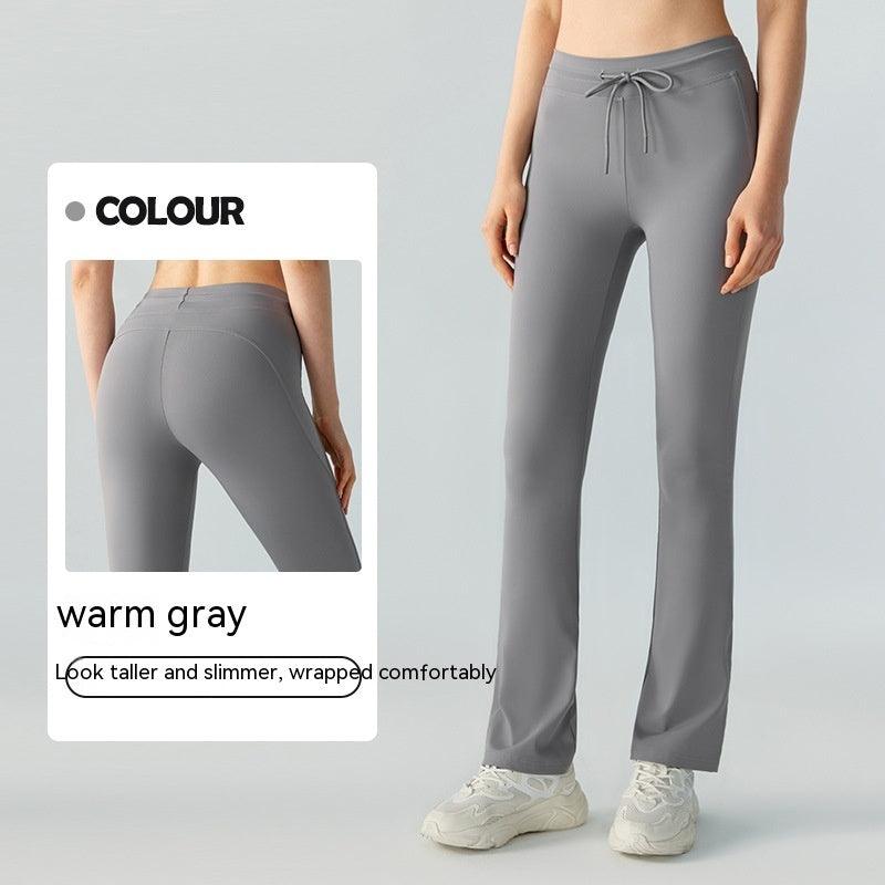 Waist Slimming And Hip Lifting Casual Yoga Pants Bilateral Pocket Yoga Bell-bottom Pants - Elite Essence Store