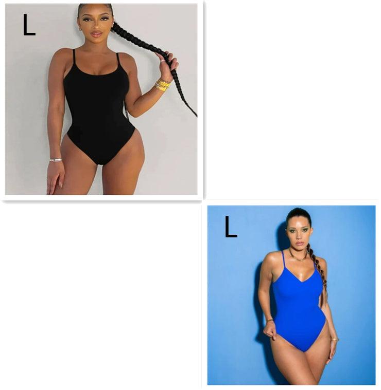 Summer Bikini Backless String Large Size Sexy Solid Color Triangle One-piece Swimsuit Womens Clothing - Elite Essence Store