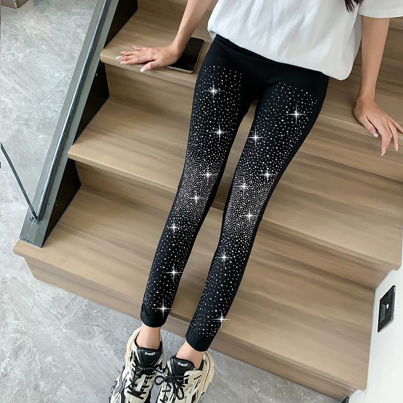 Shiny Rhinestone Leggings For Women - Elite Essence Store