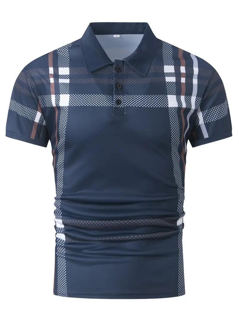 Business Plaid Slim Fit Polo Shirt - Elite Essence Store