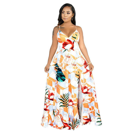 Hot Selling Fashion Strap Print Beach Dress - Elite Essence Store